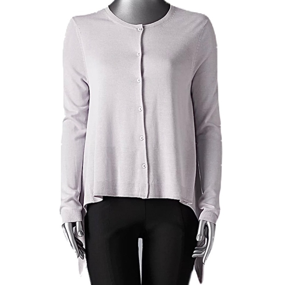 Plus Size 2X Light Purple Button-Down Swing Cardigan